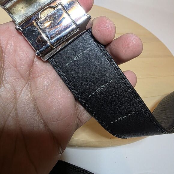 Railtek Dull Metal Frame Latch Clamp Belt Buckle With Size 33 Black Leather Belt - Picture 7 of 7